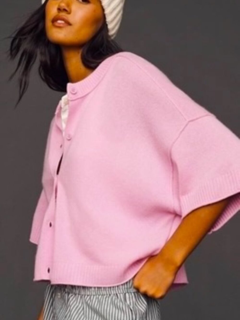Anthropologie Goldie Crew-Neck Cashmere Cardigan Sweater S $148 NWT